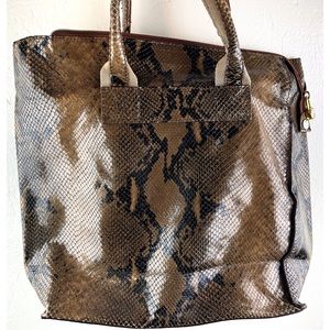 Vera Pelle Italy Firenze Snakeskin Top Handle Shoulder Bag